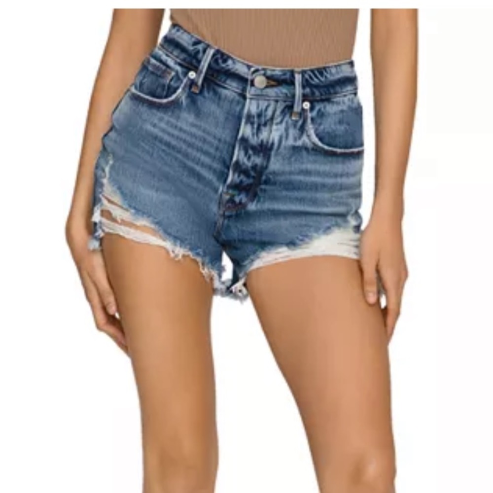 GOOD AMERICAN Bombshell Cutoff Denim Shorts